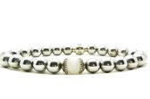 Beaddhism - Armband - Hematiet (RVS Steel colored) - Moonstone 1 - 8 mm - 21 cm