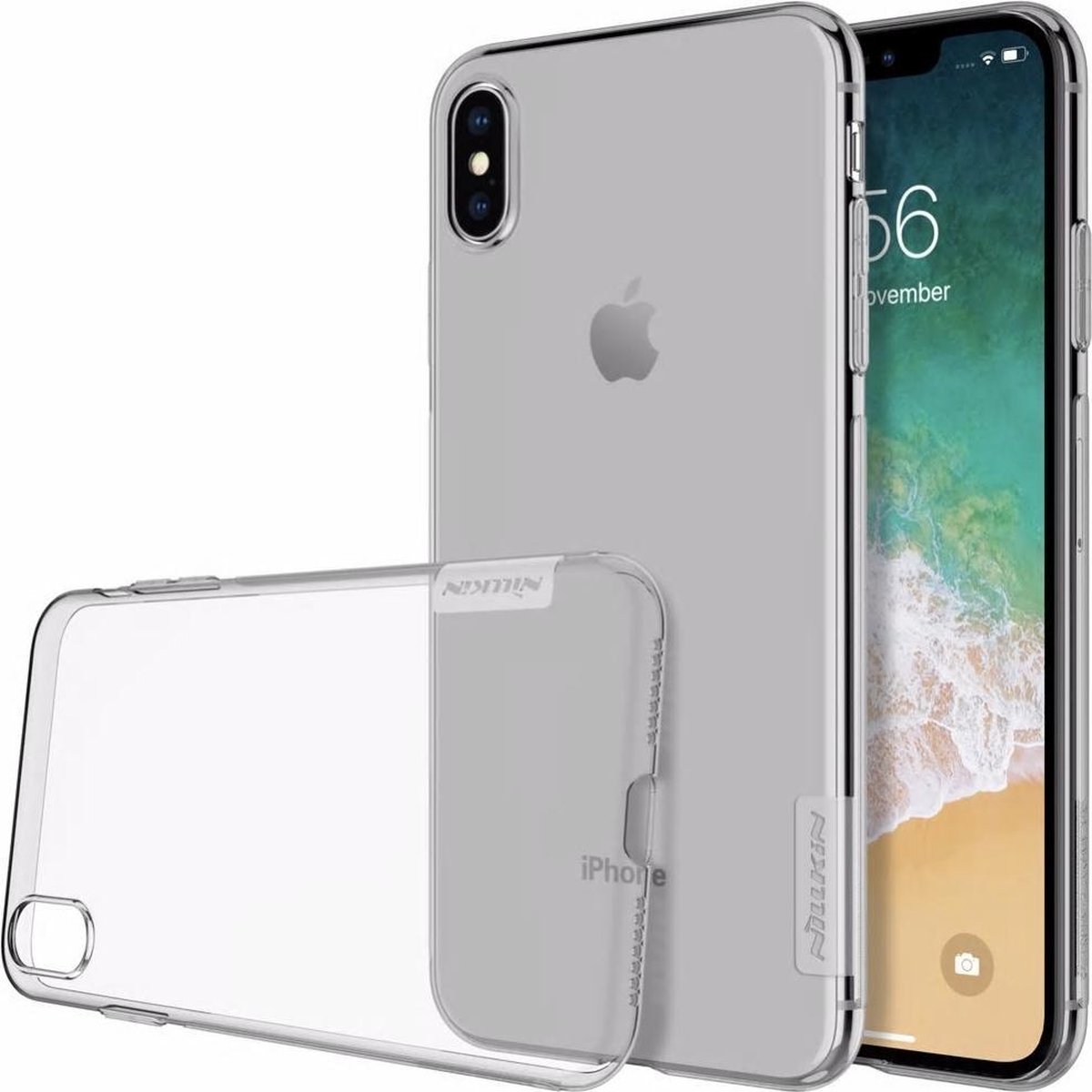 Nillkin - iPhone Xs Max Hoesje - Zachte Back Case Nature TPU Grijs transparant