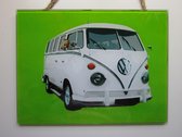 Boho Ibiza glazen wandversiering met Volkswagen-busje