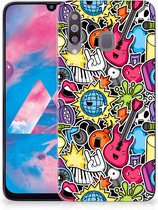 Geschikt voor Samsung Galaxy M30 Silicone Back Cover Punk Rock