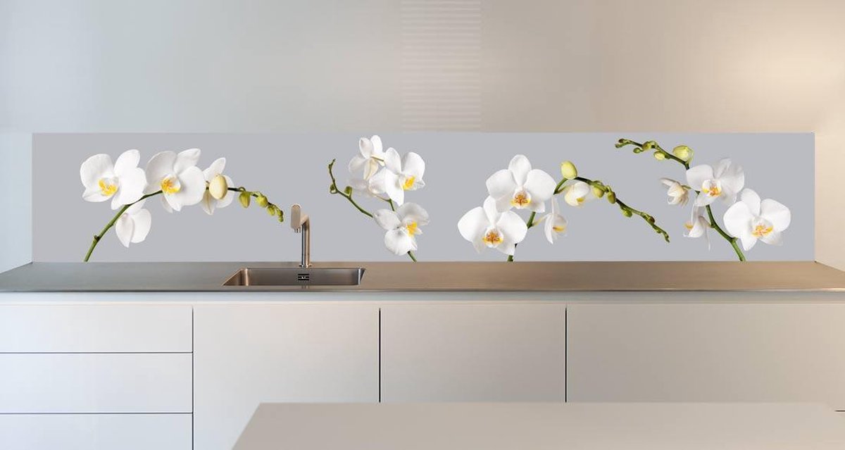 Keuken spatwand -White Orchid- 305 x 50 cm