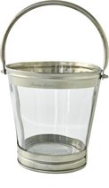 Koopjeshoek - Riviera Maison Glass Bucket Lantern - Windlicht - metaal - transparant - M