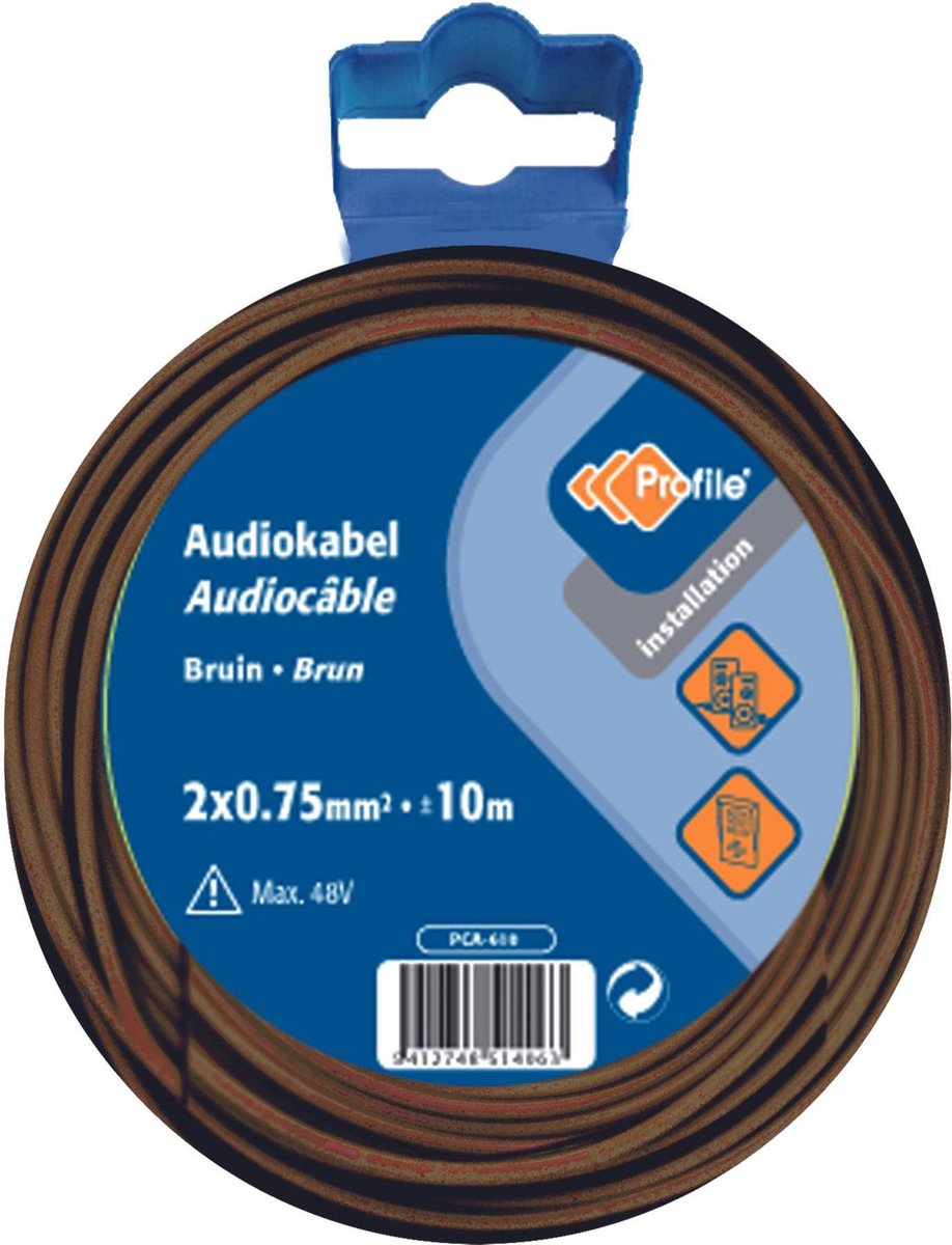 PROFILE luidsprekerkabel - 2x0m75mm² - bruin - 10 meter