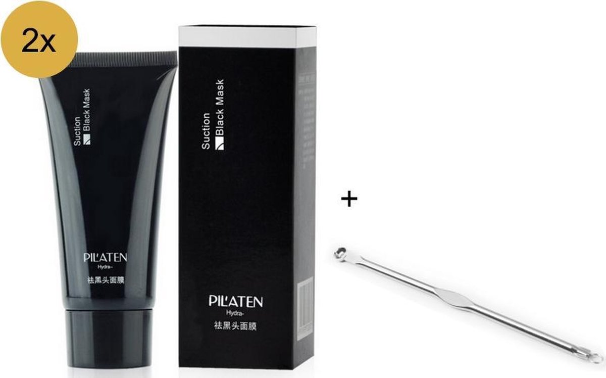 Pilaten blackhead masker - 2 tubes + comedone lepel voor alle overgebleven puisten