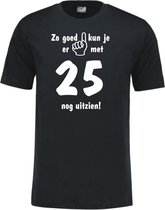 Mijncadeautje - Leeftijd T-shirt - Zo goed kun je er uitzien 25 jaar - Unisex - Zwart (maat 3XL)