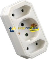 Stopcontact splitter verloopstekker 2x euro + 1x randaarde