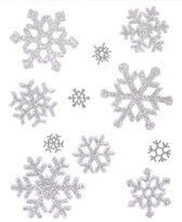 AMSCAN - Raamversiering voor Kerstzilverkleurige sneeuwvlokken - Decoratie > Linten en tulle