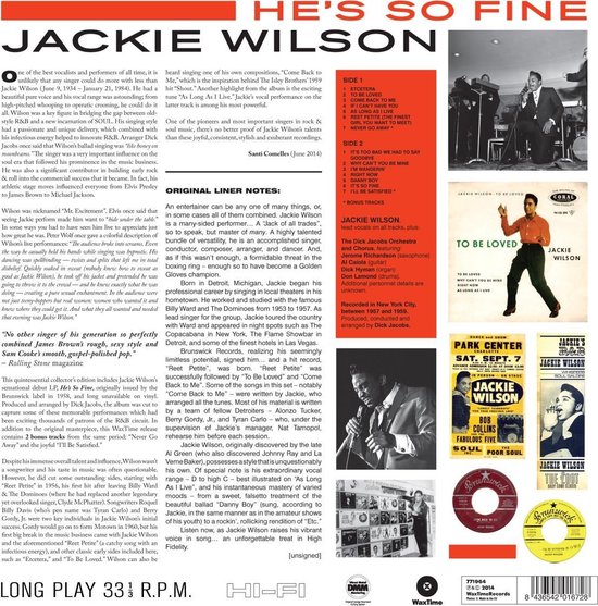 Hes So Fine, Jackie Wilson Muziek bol