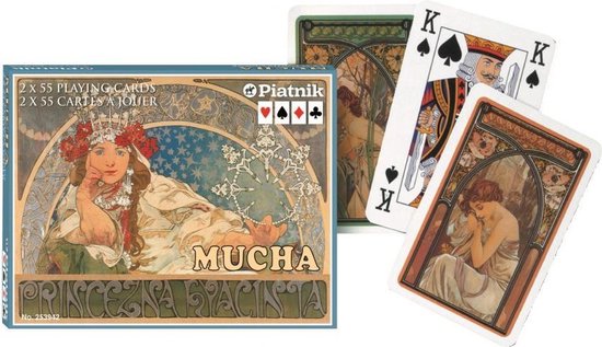 Thumbnail van een extra afbeelding van het spel Mucha Hyacinta Speelkaarten - Double Deck