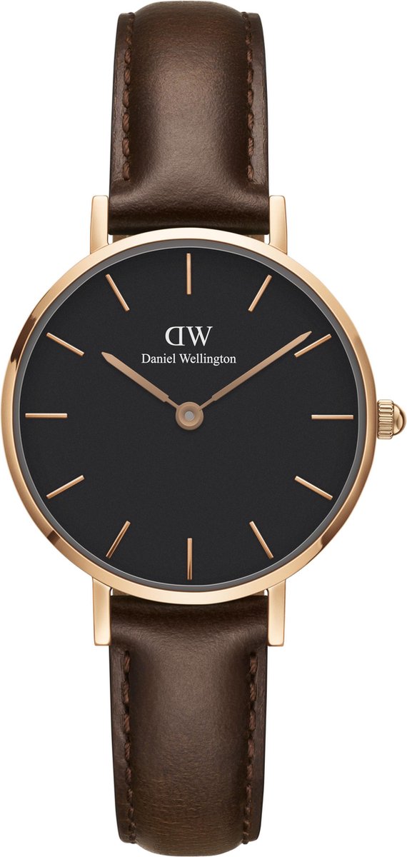 Daniel Wellington Petite Bristol DW00100221 - Horloge - Leer - Bruin - 28mm