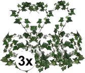 3x Groene klimop slinger plant Hedera Helix 180 cm - Kunstplanten/nepplanten - Woondecoraties