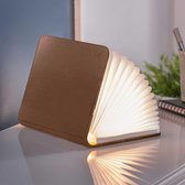 Gingko Tafellamp Smart Book Light large - bruin leder