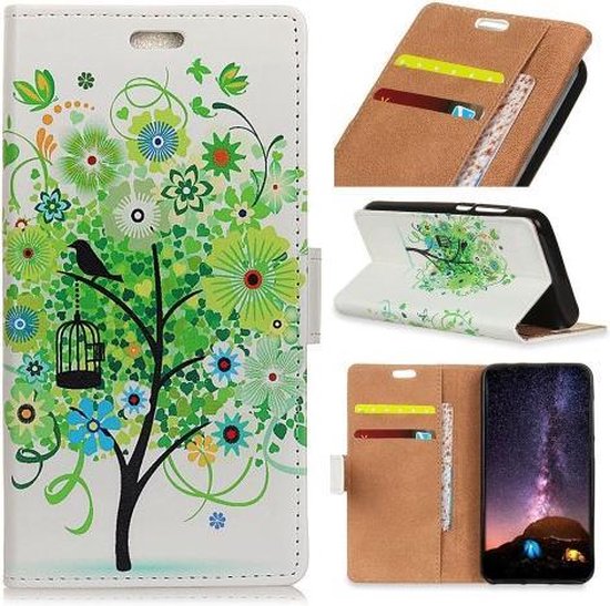 Groen boom agenda wallet hoesje Nokia 2.1