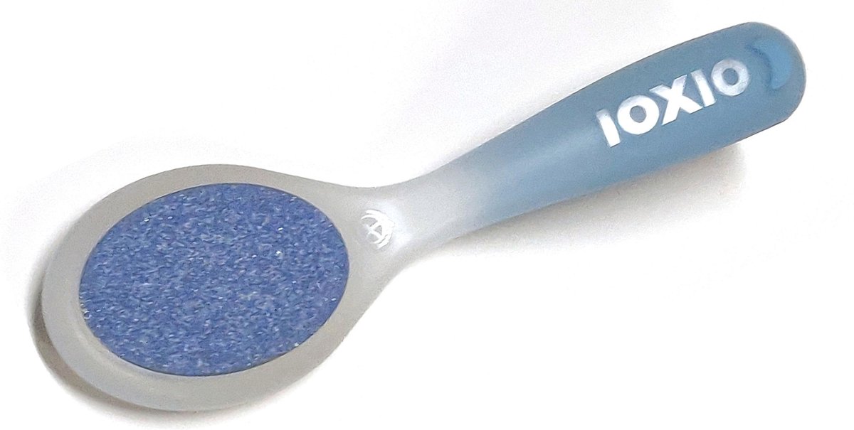 IOXIO Soft Touch-Keramische Voetvijl - Dubbelzijdig: Fijn & Grof - 18,5 cm - Transparant Blauw