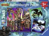 Ravensburger puzzel Dragons 3 - 3x49 stukjes - kinderpuzzel