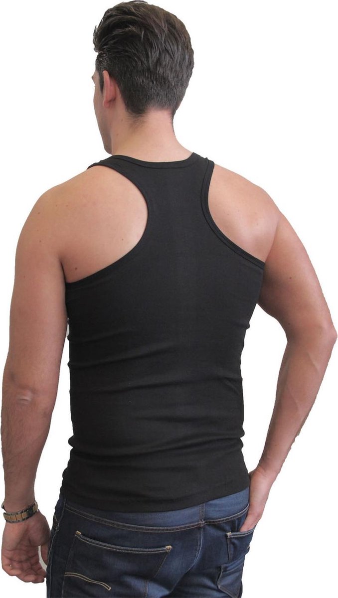 katoenen halter hemd multipack 4 stuks zwart maat XXXL