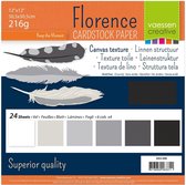 Vaessen Creative Florence Cardstock, Stevig Kaartpapier 216g - Zwart, 24 Stuks. 30,5 x 30,5 cm