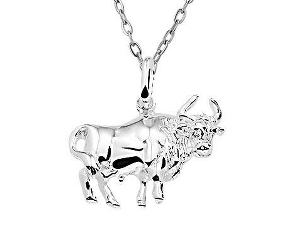Montebello Ketting Stier - 925 Zilver - Horoscoop - 17x20mm - 45cm