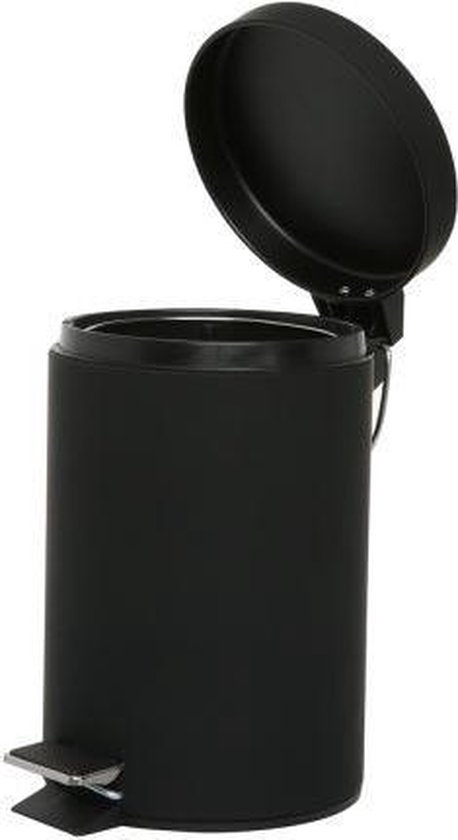 Pedaalemmer - 3 liter - Prullenbak - Avalbak - Zwart | bol.com