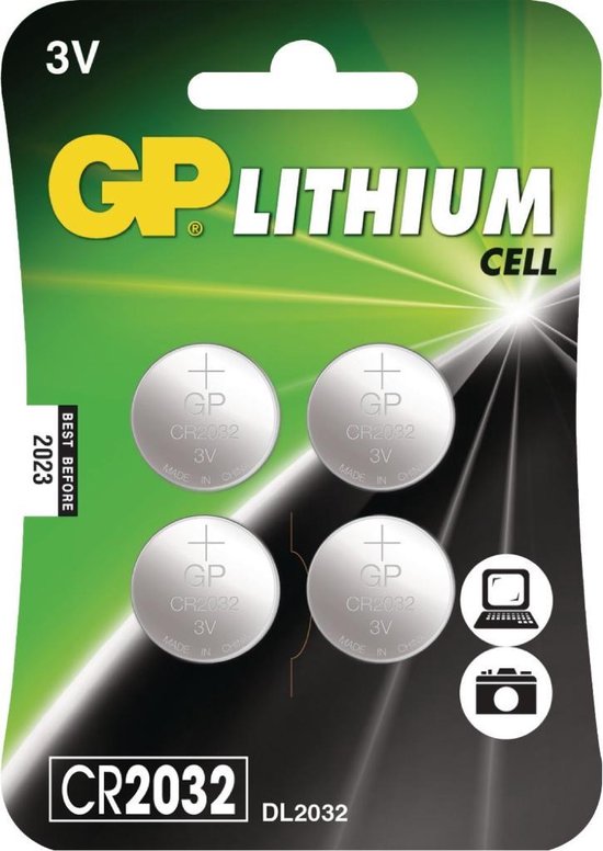 Piles bouton au lithium Gp Cr2025 3v 4 pièces