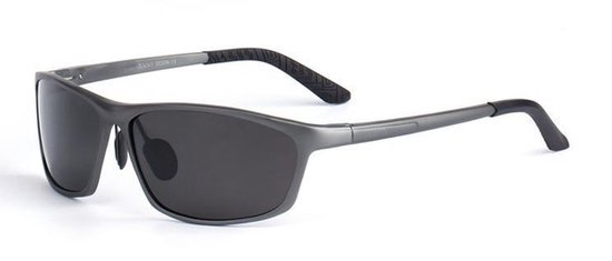 Sportieve zonnebril met stevig aluminium frame - grijs | bol.com