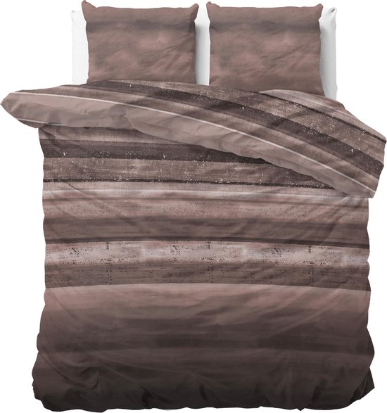 Sleeptime Flanel Marcus Dekbedovertrekset - Tweepersoons - 200x200/220 + 2 kussenslopen 60x70 - Taupe