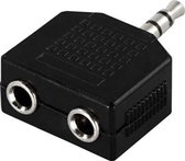Deltaco AA-2 3,5 mm 2 x 3.5 mm Zwart kabeladapter/verloopstukje