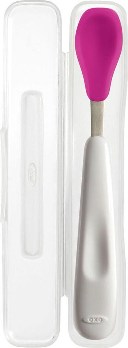 Goedkoopste OXO tot Eetlepel voor onderweg Roze - Inclusief handig vervoersdoosje