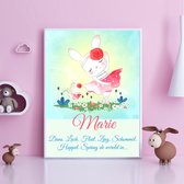 Gepersonaliseerde Poster Babykamer Of Kinderkamer, Poster Met Naam Van Kind, Gepersonaliseerd Kraamcadeau. Inclusief Fotolijst ! 30x42 Cm (A3). Dans, Lach,fluit, Zing, Schommel, Huppel, Spring De Wereld I,...