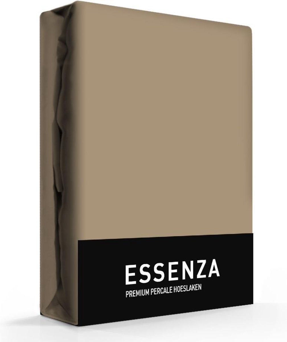 Essenza Hoeslaken Premium Percal Clay-90 x 190 cm Grijs, Groen