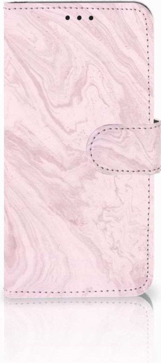 Huawei P30 Lite (2020) Bookcase Marble Pink - Origineel Cadeau Vriendin
