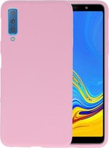 Bestcases Color Telefoonhoesje - Backcover Hoesje - Siliconen Case Back Cover voor Samsung Galaxy A7 2018 - Roze