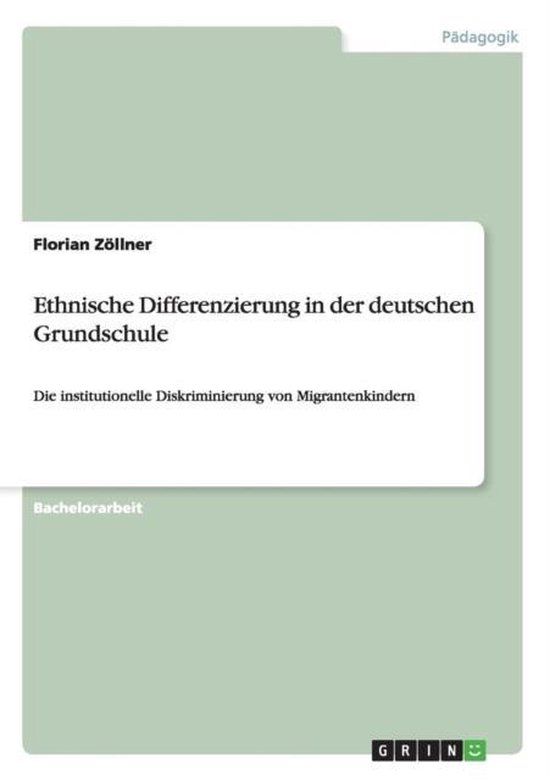 Ethnische Differenzierung in Der Deutschen Grundschule - cover