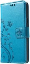 Book Case Cover Bloemen Samsung Galaxy A5 (2016) - Blauw