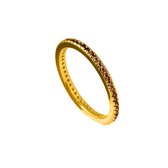 Diamonfire - Zilveren ring met steen Maat 16.5 - Goudkleurig - Alliance - Bruin