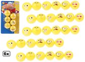 36x Bier pong ballen met Emoji 4 cm geel