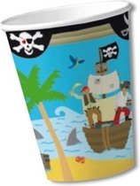 Cups Pirate Island 8x - Gobelets jetables en carton