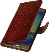 Rood Slang Booktype Samsung Galaxy A7 Wallet Cover Hoesje