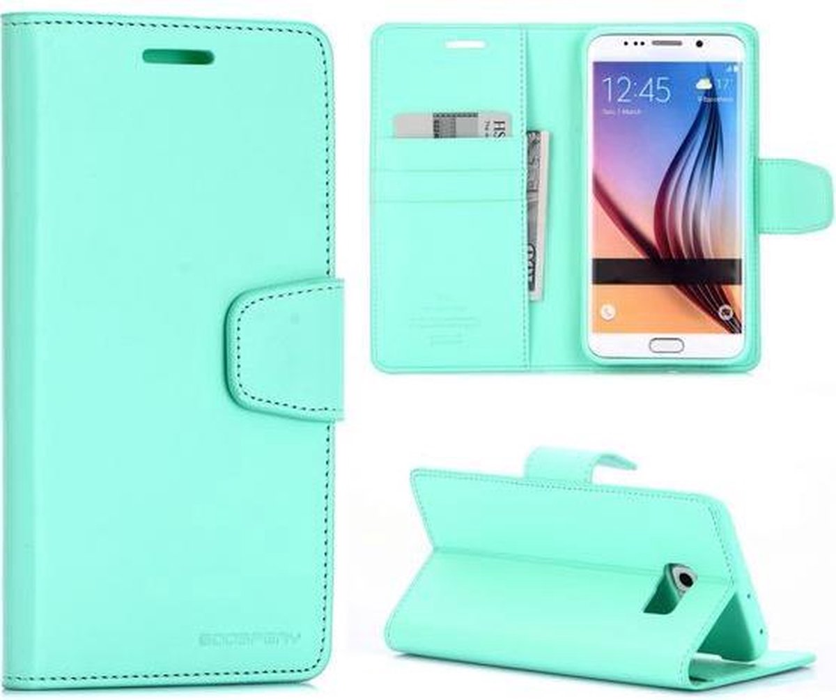 Mercury Sonata - Samsung Galaxy S6 Edge Plus Hoesje - Bookcase - Cyaan