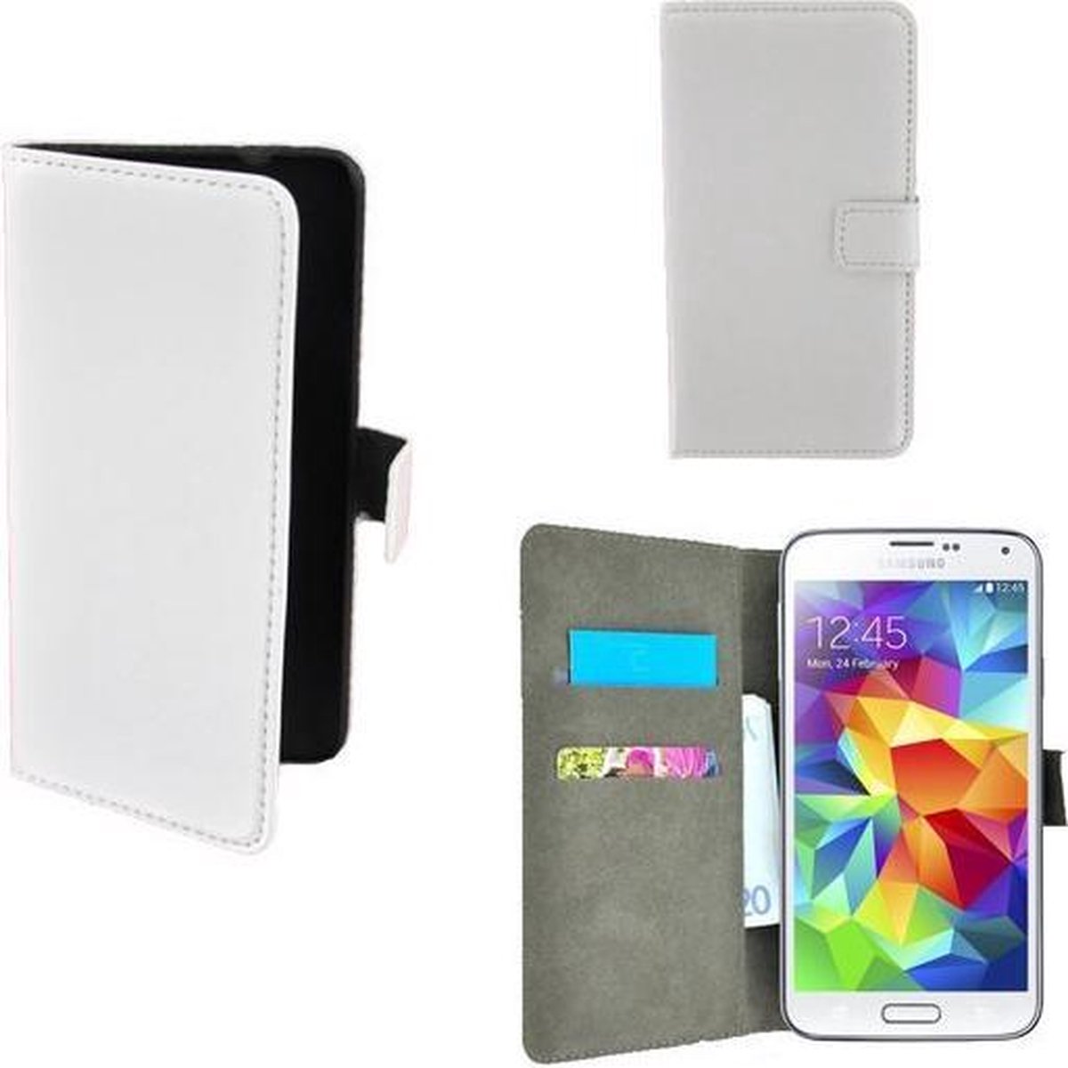 Samsung Galaxy S4 Mini i9190 Wallet Bookcase hoesje Wit | bol.com