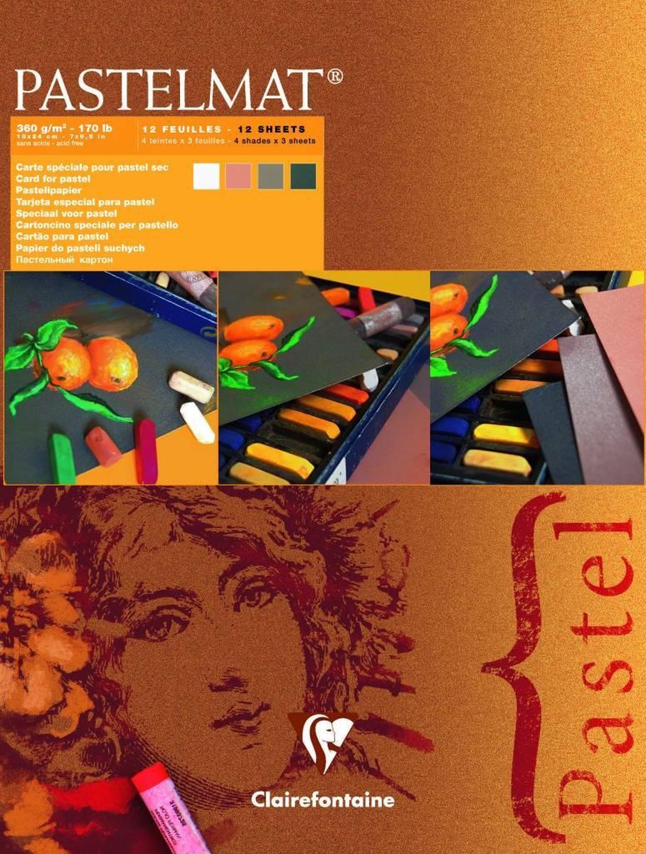 Clairefontaine Pastelmat - Papier voor Pastelkrijt - No.2 - 360 g - 18 x 24 cm - 4 kleuren — cadeau in Hobby - foto 3