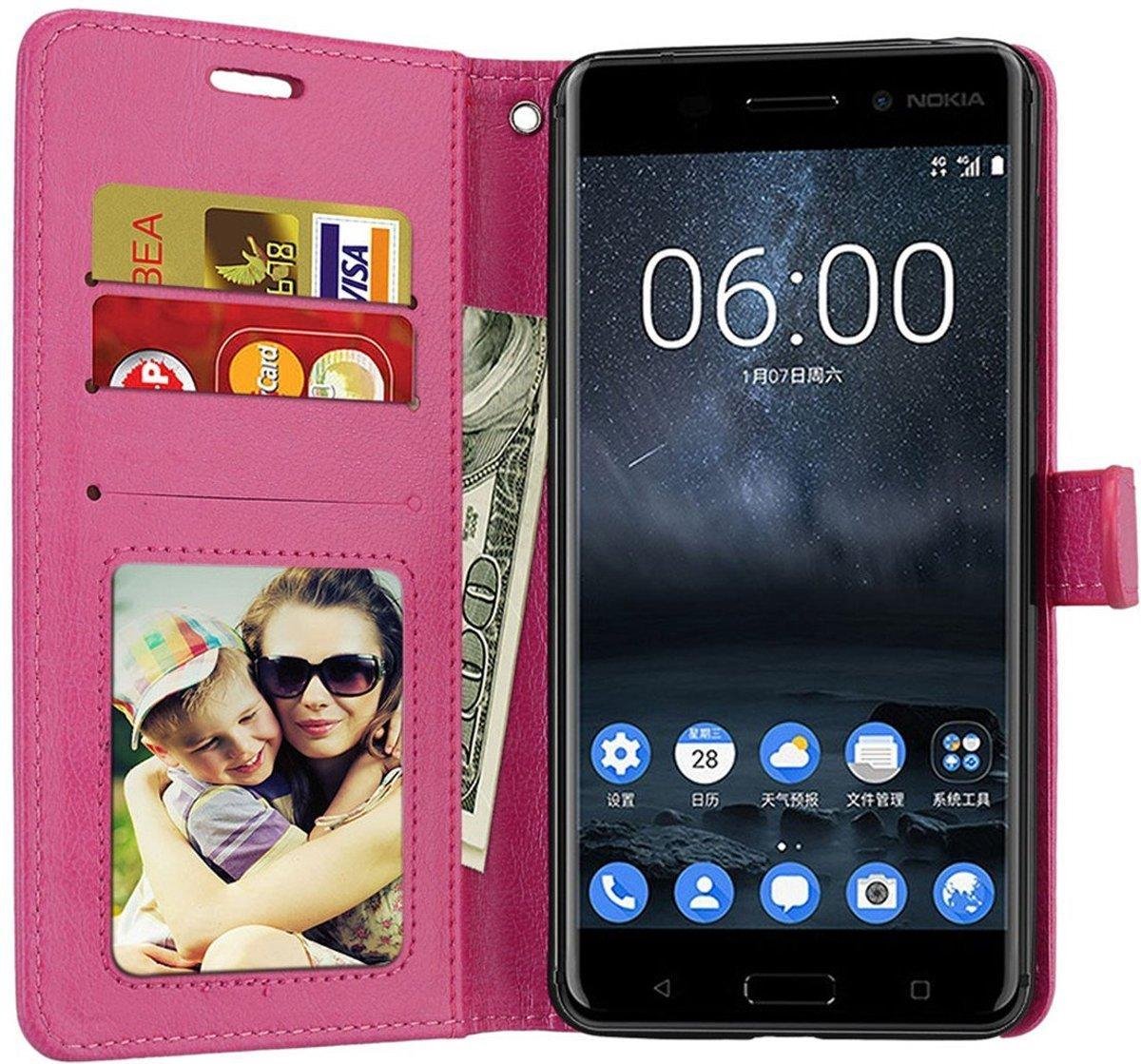 Telefoonhoes Geschikt voor: Nokia 2.1 portemonnee hoesje - Roze