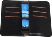 Zwart Pull-up Medium Pu portemonnee wallet voor LG Optimus L9 II