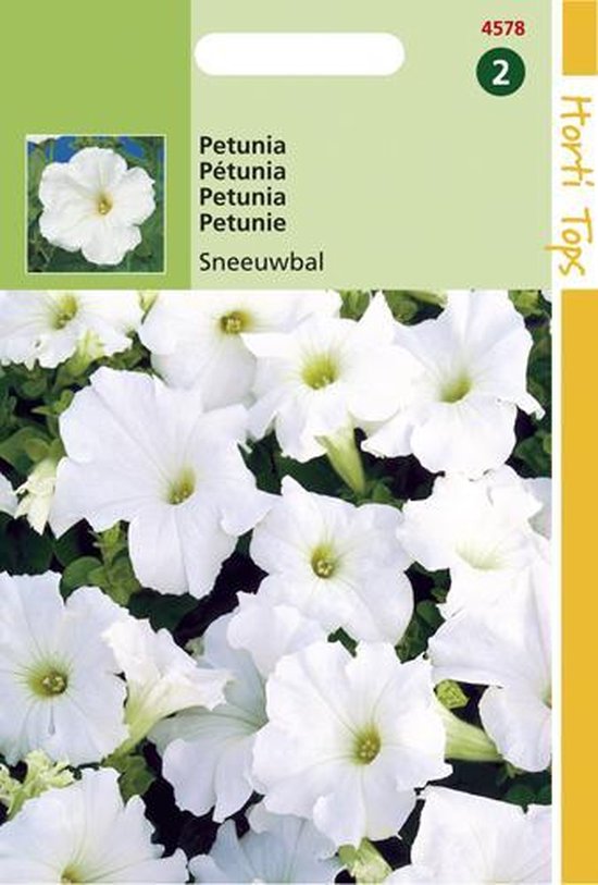 Hortitops - Petunia Hybride Bloemzaad - Sneeuwbal