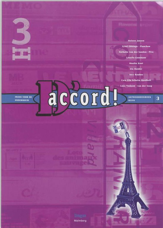 D'accord ! 3 Havo Antwoordenboek 9789034510990 H. Jansen Boeken