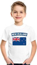 T-shirt met Nieuw Zeelandse vlag wit kinderen L (146-152)