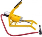 Voetpomp Dunlop | met nanometer | compact | geel | bandenpomp | luchtbedpomp | gadget | autobanden | zwembad | kite