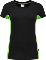Tricorp t-shirt bi-color Dames - 102003 - zwart / lime - maat 3XL