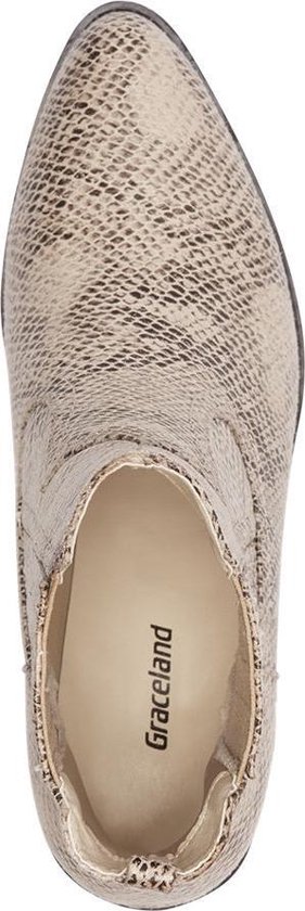 Graceland Dames Beige enkellaars slangenprint - Maat 38 | bol.com