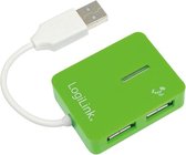 "USB-HUB LogiLink ""Smile"" 4-Port zonder Voeding groen"